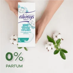 Sale Always Dailies Bio Cotton Large