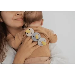 Hot Bibs Anatomische Glow in the dark Fopspeen Two Pack Natuurlijk Rubber Sage/Cloud Maat 2