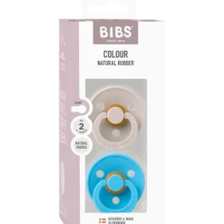 Bibs Colour Fopspeen Latex 2 pack - Mushroom/Breeze - Maat 2