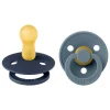 Hot Bibs Fopspeen Two Pack Natuurlijk Rubber Deep Space /Petrol Maat 2