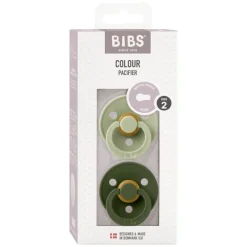 Bibs Fopspeen Two Pack Natuurlijk Rubber Sage/Hunter Green Maat 2