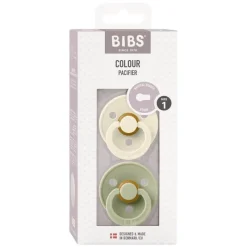 Outlet Bibs Fopspeen Two Pack Natuurlijk Rubber Ivory/Sage Maat 1