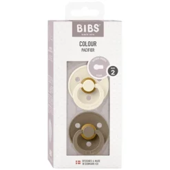 Bibs Fopspeen Two Pack Natuurlijk Rubber Ivory/Dark Oak Maat 2