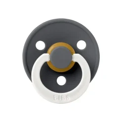 Online Bibs Glow in the dark Fopspeen Two Pack Natuurlijk Rubber Iron/Baby Blue Maat 2