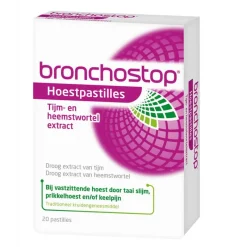 Clearance Bronchostop Hoestpastilles bij Vastzittende Hoest of Keelpijn 20 Stuks