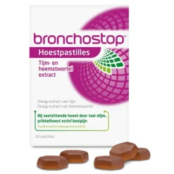 Clearance Bronchostop Hoestpastilles bij Vastzittende Hoest of Keelpijn 20 Stuks