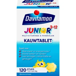 Outlet Davitamon Junior 3-12 Kauwtabletten Bananensmaak