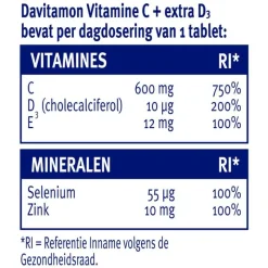 Online Davitamon Vitamine C Forte + vitamine D3 42 tabletten