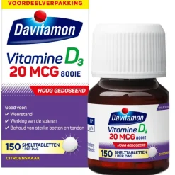 Discount Davitamon Vitamine D3 20 mcg Smelttabletten Voordeelverpakking 150 stuks