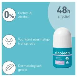 Outlet Deoleen Sensitive Anti-Transpirant Deodorant Roller 50 ML