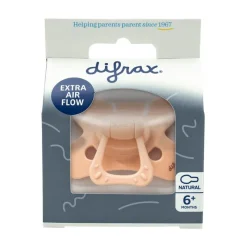 Outlet Difrax Fopspeen Natural 6 Maanden Roze/Uni BPA-vrij