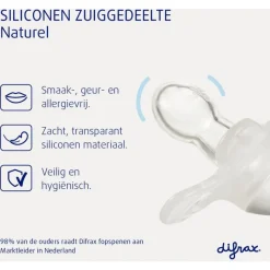 Outlet Difrax Fopspeen Naturel Lilac Amethyst 0-6 Maanden