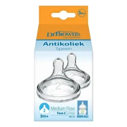 Clearance Dr. Brown's Dr. Brown’s Flesspeen 3+ Maanden Fase 2 Brede Halsfles 2 stuks
