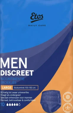 Sale Etos Daily Care Men Discreet Incontinentiebroekjes Large 10 stuks