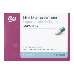 New Etos Diarreeremmer Loperamide HCI 2MG 10 Capsules