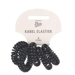 Clearance Etos Kabelelastieken Zwart 5St