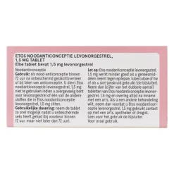 Online Etos Noodanticonceptie levenorgestrel 1.5mg tablet 1st