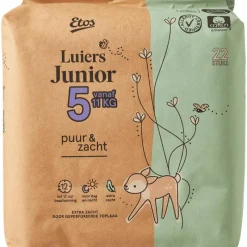 Sale Etos Puur & Zacht Luiers Junior Maat 5 11+ kg 22 stuks