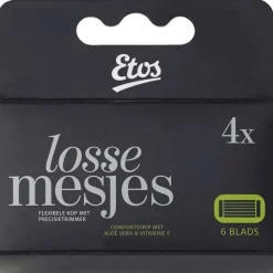 New Etos Scheermes Man Navul 6 Blads Zwart 4 stuks