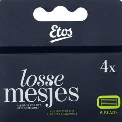 New Etos Scheermes Man Navul 6 Blads Zwart 4 stuks