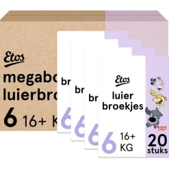 Outlet Etos Woezel & Pip Luierbroekjes Extra Large Maat 6 Megabox 4x20 stuks