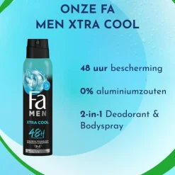 New FA Men Extreme Cool Deodorant Spray 150 ML