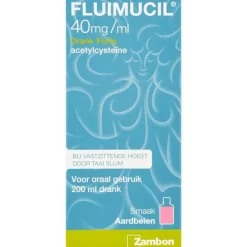 Clearance Fluimucil Drank Forte 40 mg/ml Hoestdrank Aardbeiensmaak