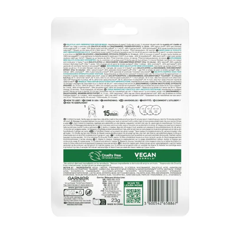 Hot Garnier PureActive Salicylic Anti-Imperfection Serum Mask 1 Stuk