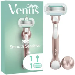 New Gillette Venus Deluxe Smooth Sensitive Rose Gold Scheersysteem 5 Blades