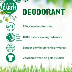 Sale Happy Earth 100% Natuurlijke Cedar Lime Deodorant Roller 75 ML