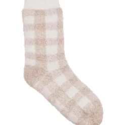 Hot Impuls Fashion Huissokken wit beige ruit one size - 1 paar