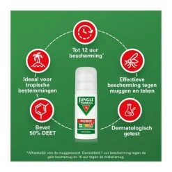 Hot Jungle Formula Anti Muggenroller Maximum 50% DEET 50 ML