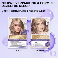 Best L'Oréal Paris Excellence Cool Creams Permanente Haarverf 8.11 Ultra Ash Lichtblond 8.11 - Ultra ash lichtblond