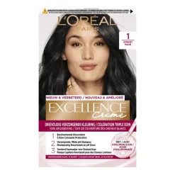New L'Oréal Paris Excellence Crème Permantente Haarverf 1 Intens Zwart 1 Zwart