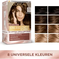 Outlet L'Oréal Paris Excellence Universal Nudes Permanente Haarverf 5U Lichtbruin 5U Universeel Lichtbruin