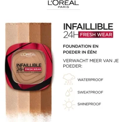 Hot L'Oréal Paris Infaillible 24H Fresh Wear Foundation in a Powder 245 Golden Honey