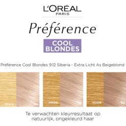 New L'Oréal Paris Préférence Cool Blondes Permanente Haarverf 9.12 Siberia 9.12 - Siberia
