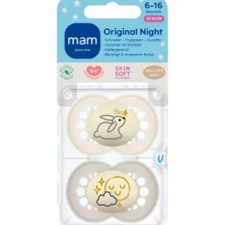 Discount MAM Original Fopspenen Night 6-16 maanden Uni 2 stuks