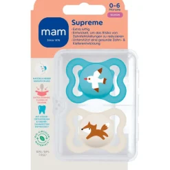 New MAM Supreme Fopspenen 0-6 maanden 2 stuks Blue