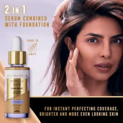 New Max Factor Miracle Pure Serum Foundation 30 ML 40-60 Light