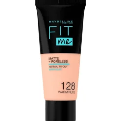 Clearance Maybelline New York Fit Me Matte + Poreless Foundation 30 ML 128 Warm Nude