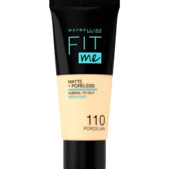 Best Maybelline New York Fit Me Matte + Poreless Foundation 30 ML 110 Porcelain