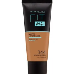 Best Maybelline New York Fit Me Matte + Poreless Foundation 344 Warm Ginger