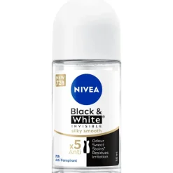 New NIVEA Black & White Invisible Silky Smooth Deodorant Roller 50 ML