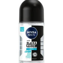 Hot NIVEA MEN Black & White Invisible Fresh Deodorant Roller 50 ML