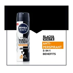 New NIVEA MEN Black & White Ultimate Impact Deodorant Spray 150 ML