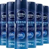 Outlet NIVEA MEN Fresh Active Deodorant Spray 150 ML Multipack 6 stuks