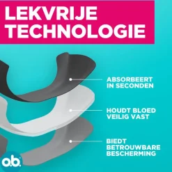 Discount OB o.b.® Herbruikbaar Menstruatie Ondergoed Zwart M/L