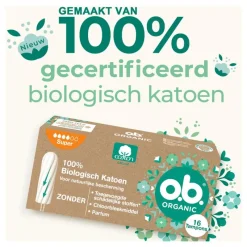 Online OB o.b.® Organic Cotton Super 16 Stuks