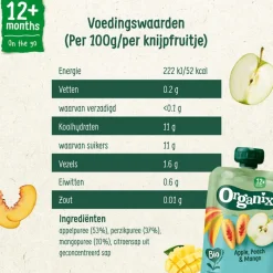 Outlet Organix Bio Knijpfruit Appel, Perzik, Mango